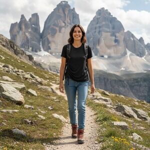 Be Boundless Women's XL Access Trail Black Speckled Jersey Ruching Tee Shirt